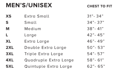 Adult Shirt Sizing